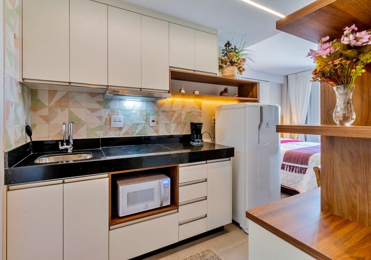Estudio con Aire Acondicionado, a 160m del Shopping Ibirapuera